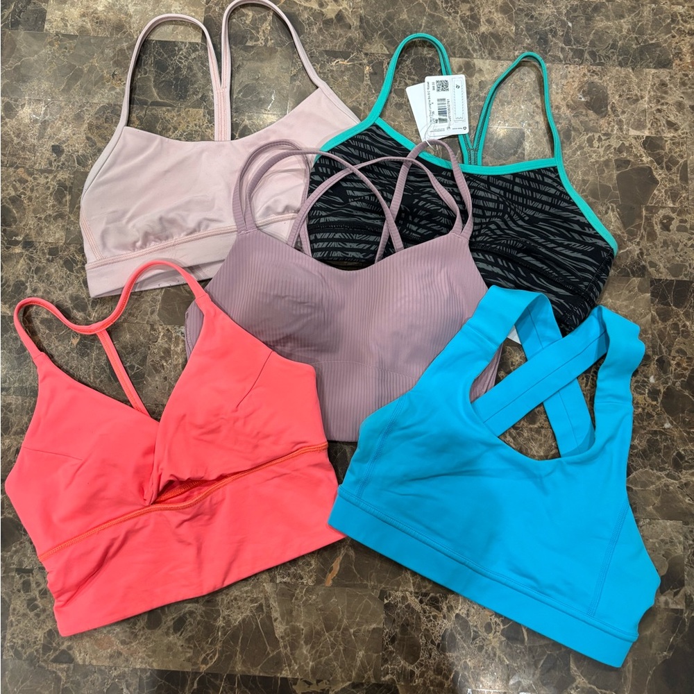 lululemon athletica Sports Bra Collection - Pink, Blue, Black, Coral, & Lavender